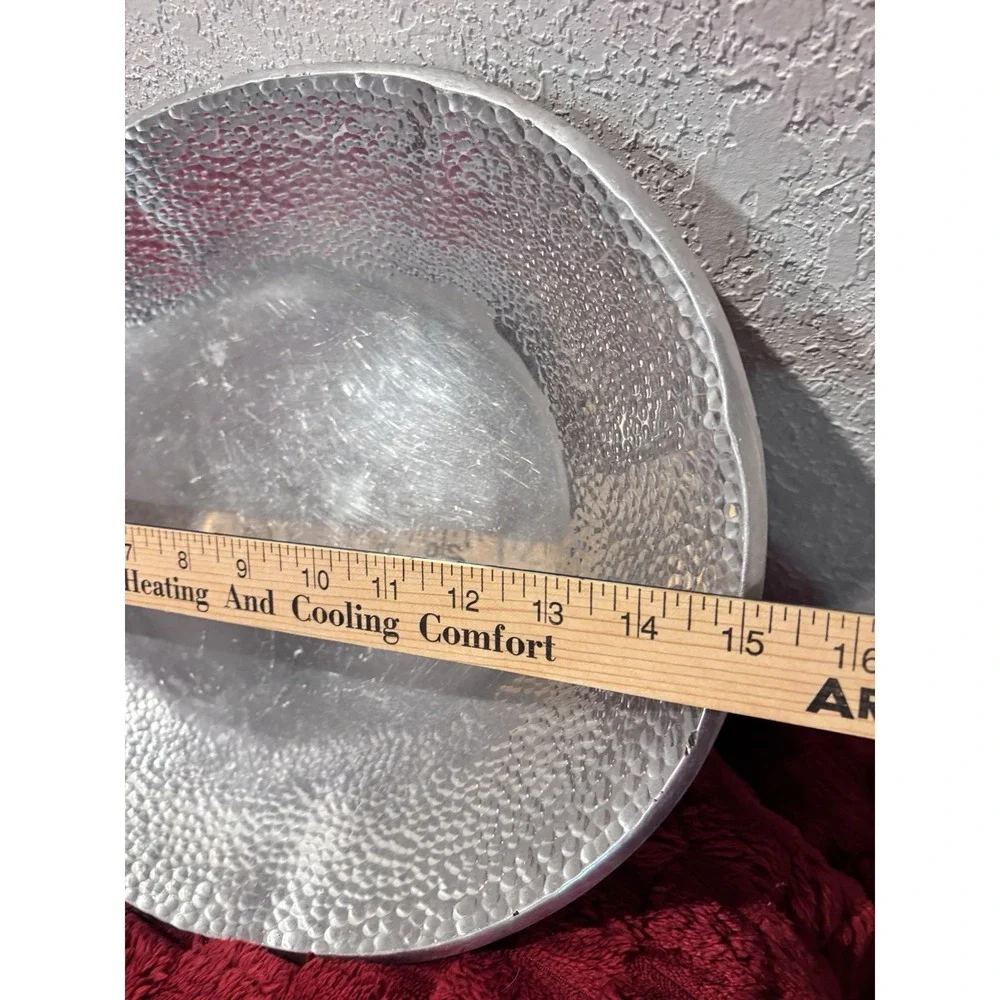 Lenox Stony Creek Aluminum Chip Tray 15x11.5 Silver Tone All Occasion Pebbled